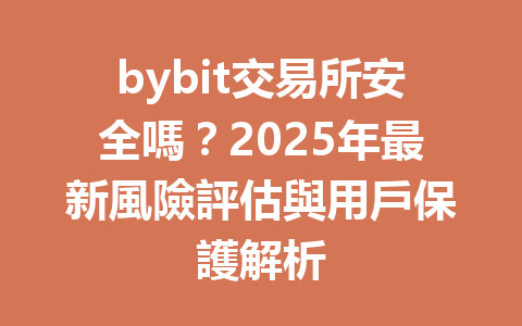 bybit交易所安全嗎?2025年最新風險評估與用戶保護解析 一
